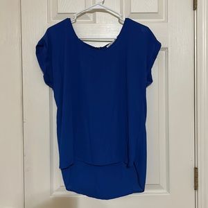 Blue top, zipper on back